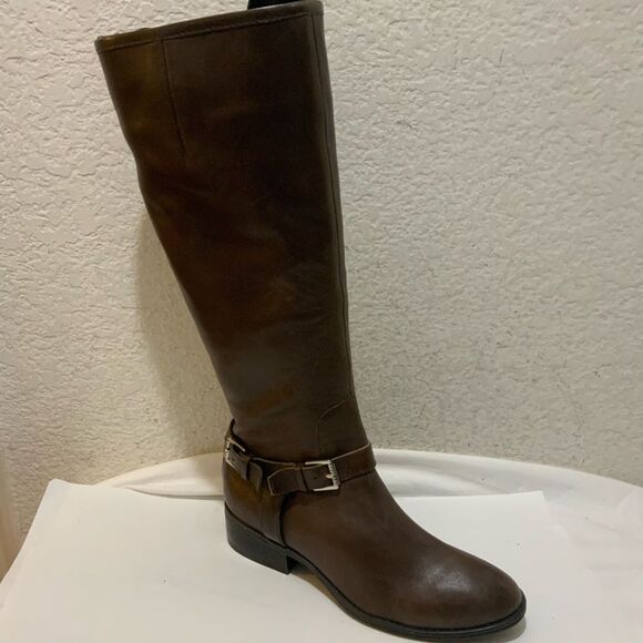 LRL Ralph Lauren Women's Marion Boot Size 5.5 Tall Riding Brown Leather Low Heel - Picture 3 of 15